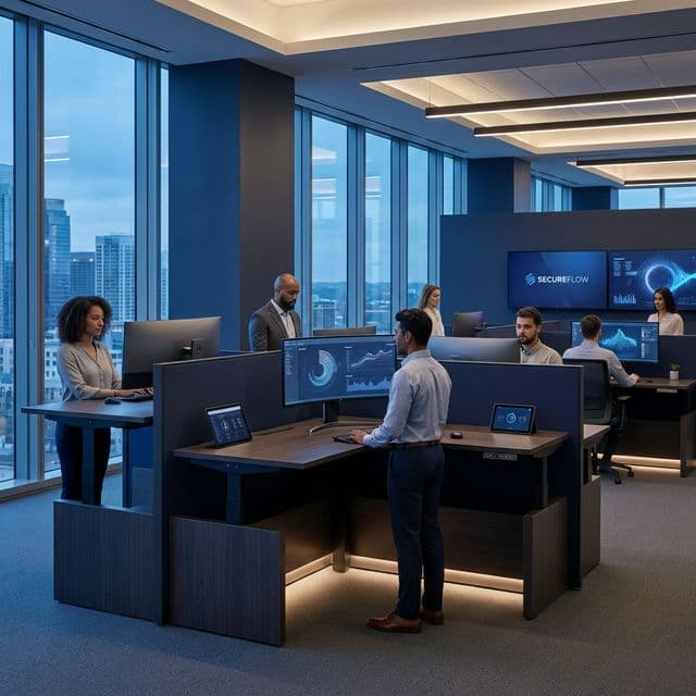 Modern office with secure technology